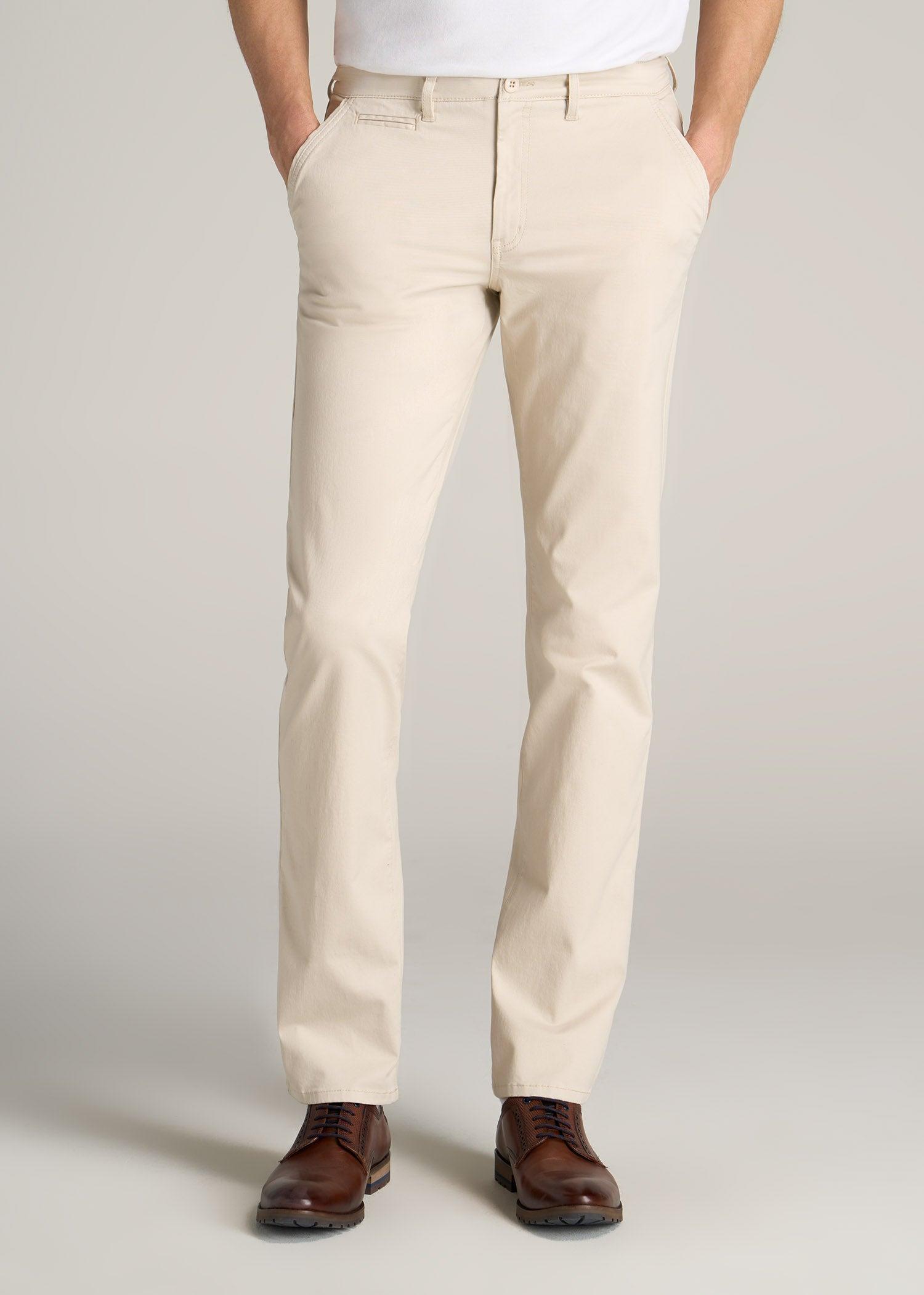 Carman TAPERED Chinos in Soft Beige - Pants for Tall Men Product Image