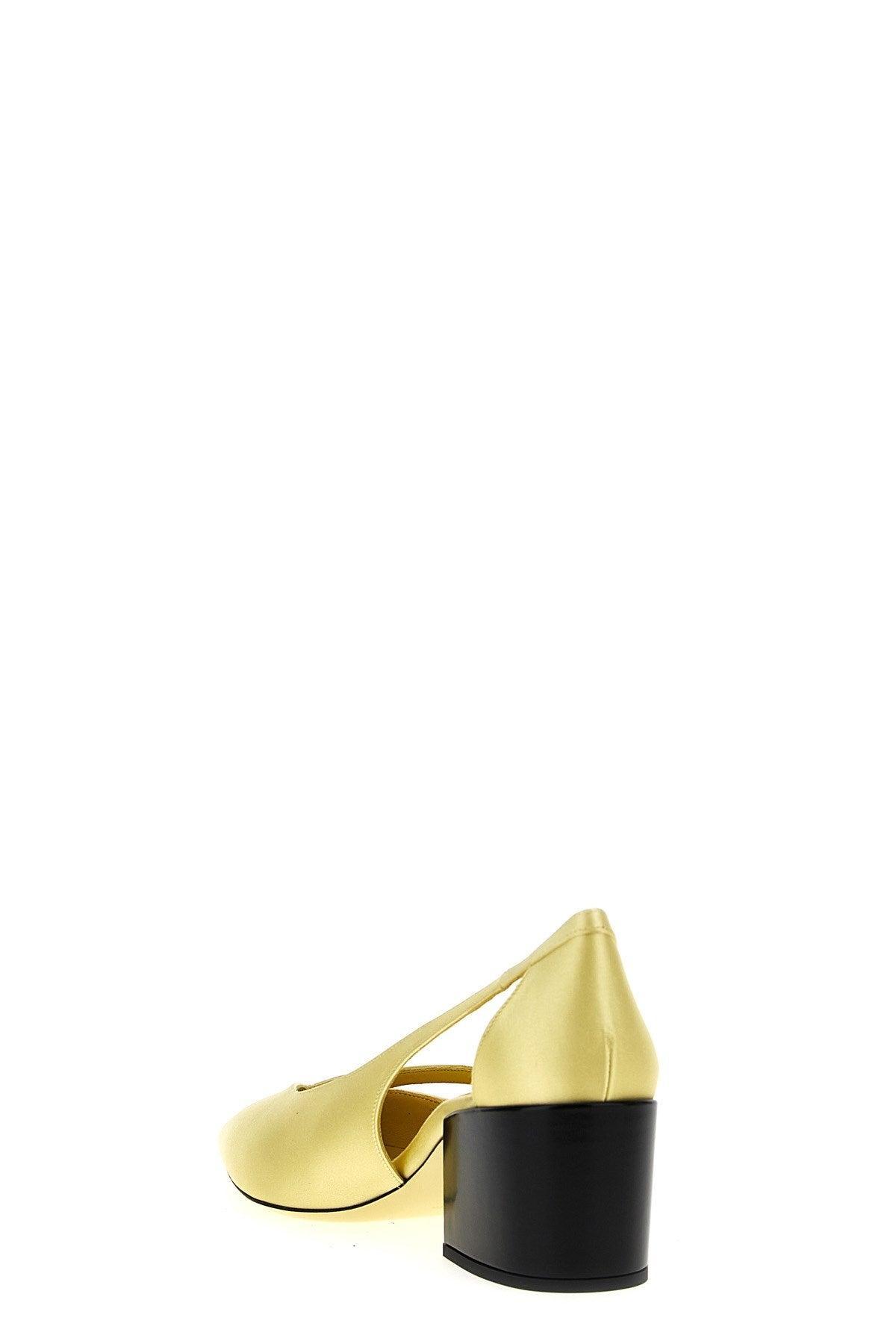 55mm Satin Cut-out Pumps In Yellow Product Image