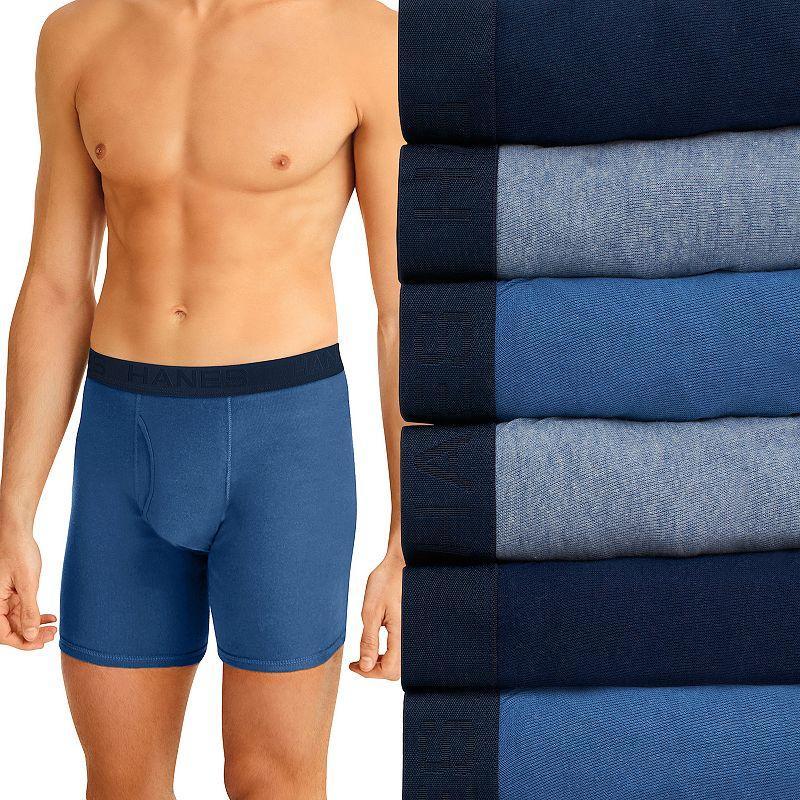 Mens Hanes Classics 6-Pack Tagless Boxer Briefs Product Image