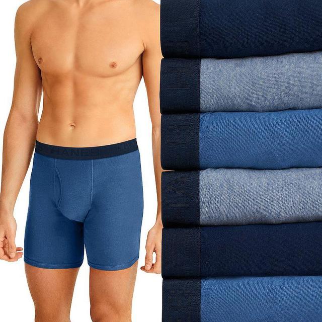 Mens Hanes Classics 6-Pack Tagless Boxer Briefs Product Image