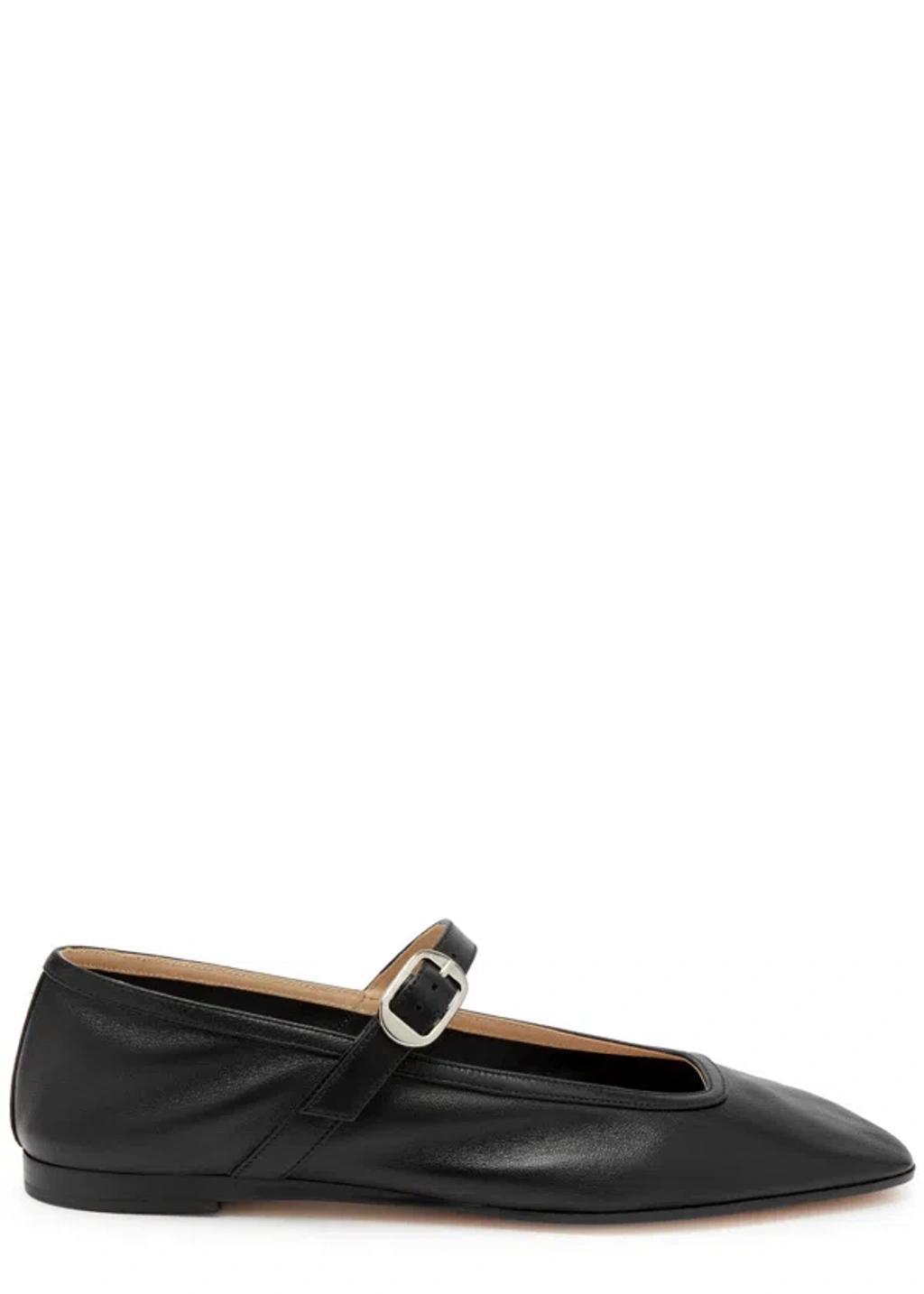 Lea Mary Jane Leather Ballet Flats In Black Product Image