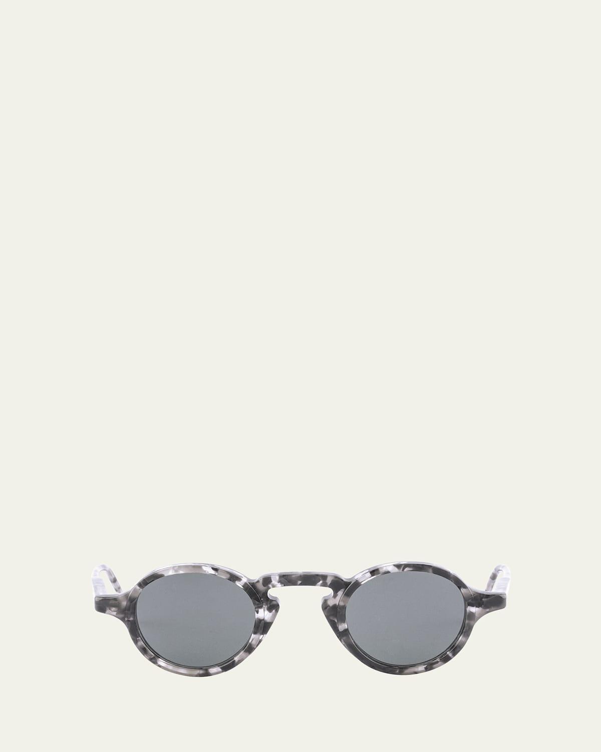 Mens Keyhole-Bridge Acetate Round Sunglasses Product Image