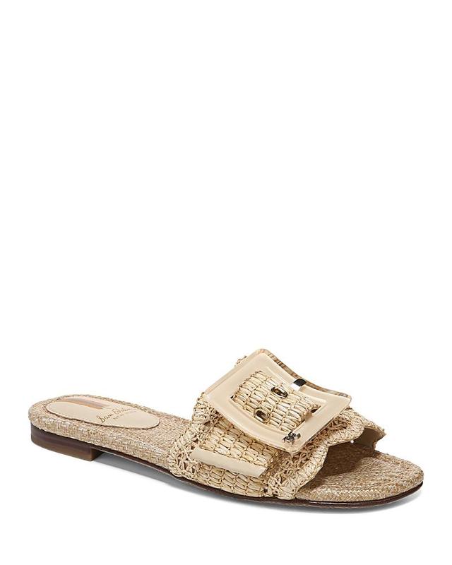 Womens Bambi Raffia Buckle Slides Product Image