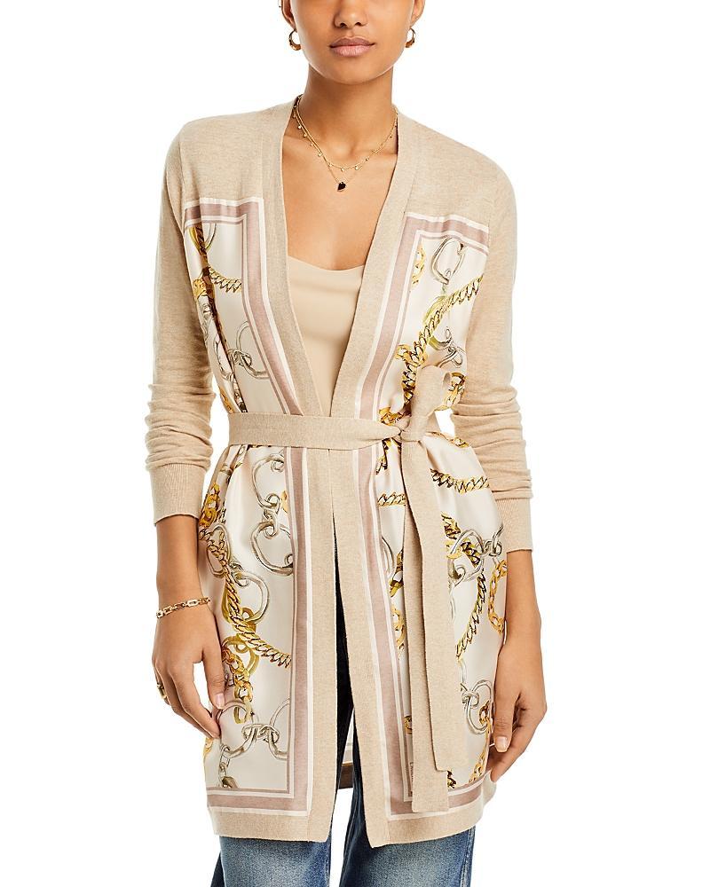 LAgence Beverley Silk Panel Chain Cardigan Product Image