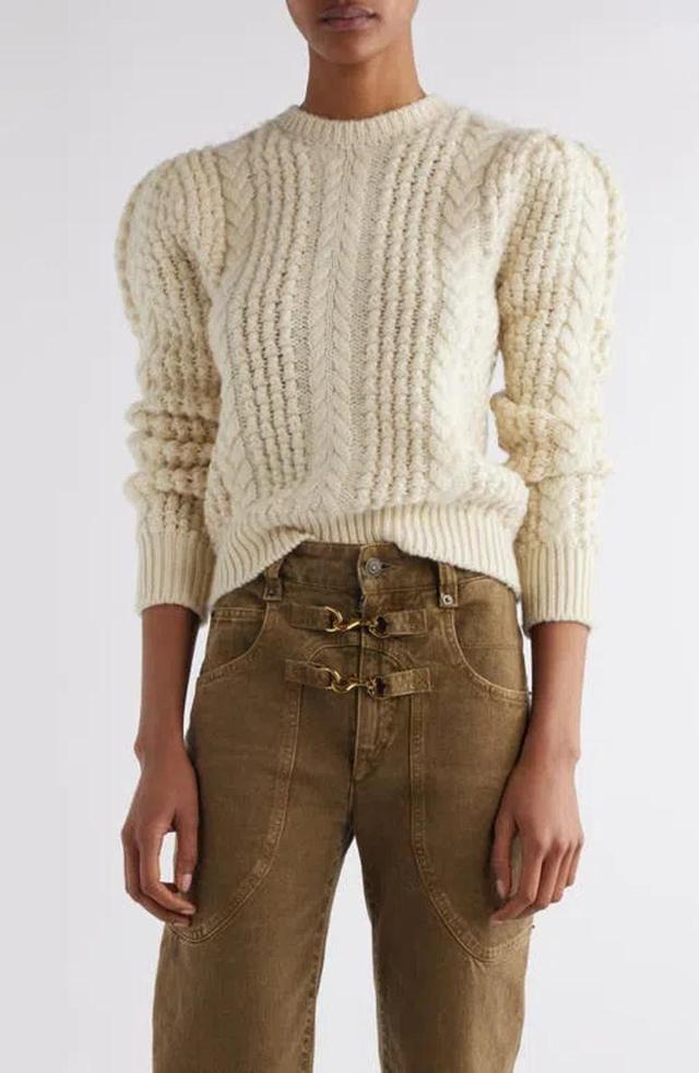 ISABEL MARANT Otilia Wool Cable Stitch Sweater In Ecru Product Image