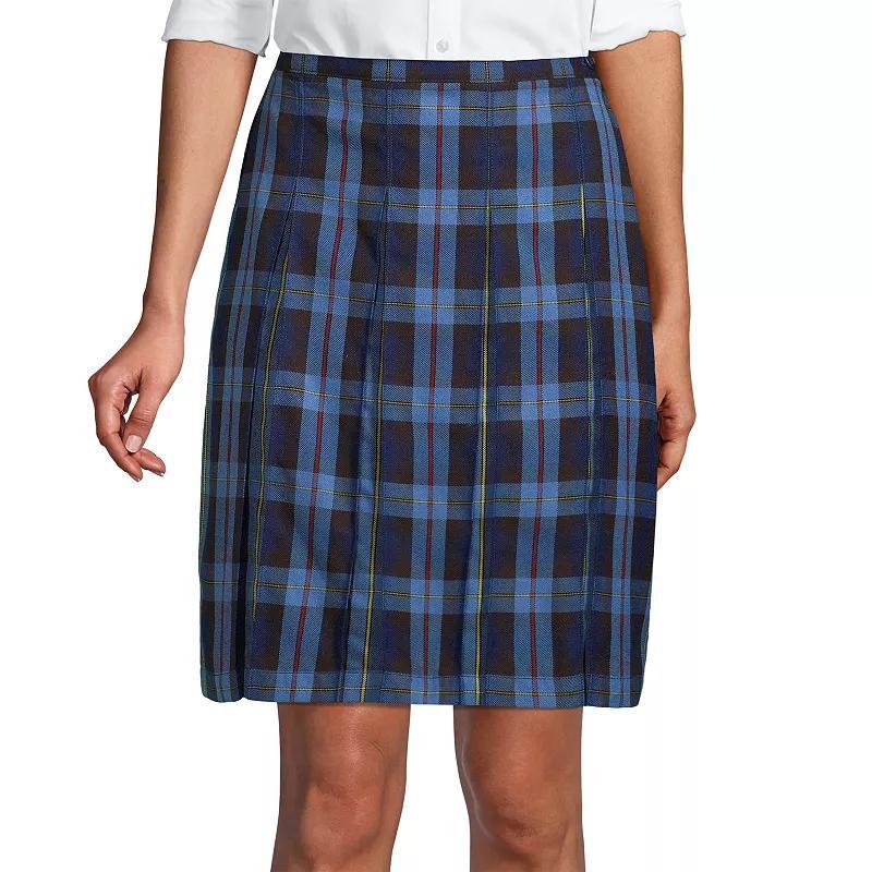 Womens Lands End School Uniform Plaid Box Pleat Skirt Product Image