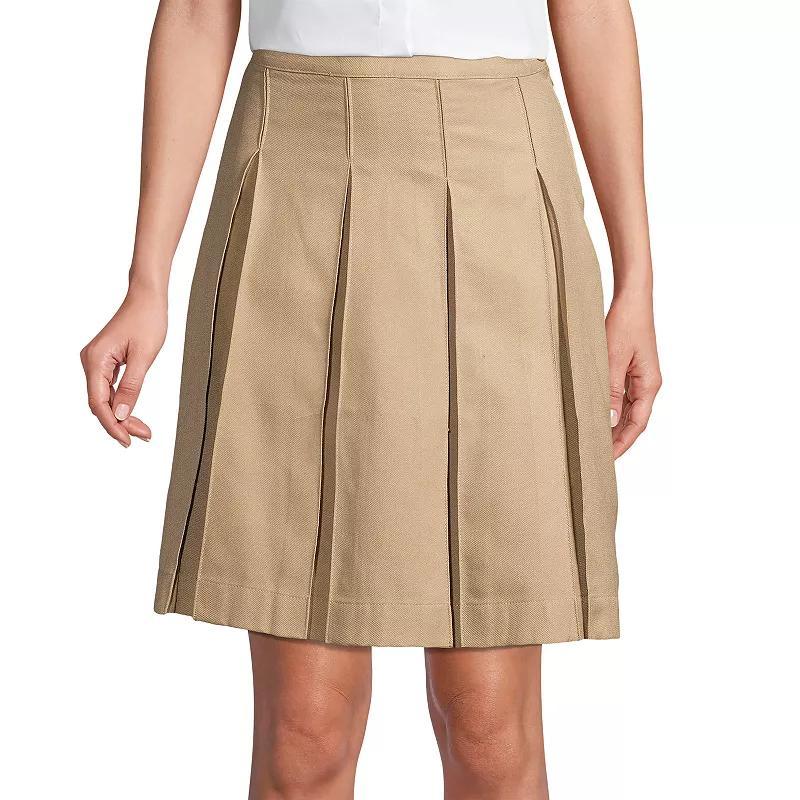 Womens Lands End School Uniform Box Pleat Skirt Green Product Image