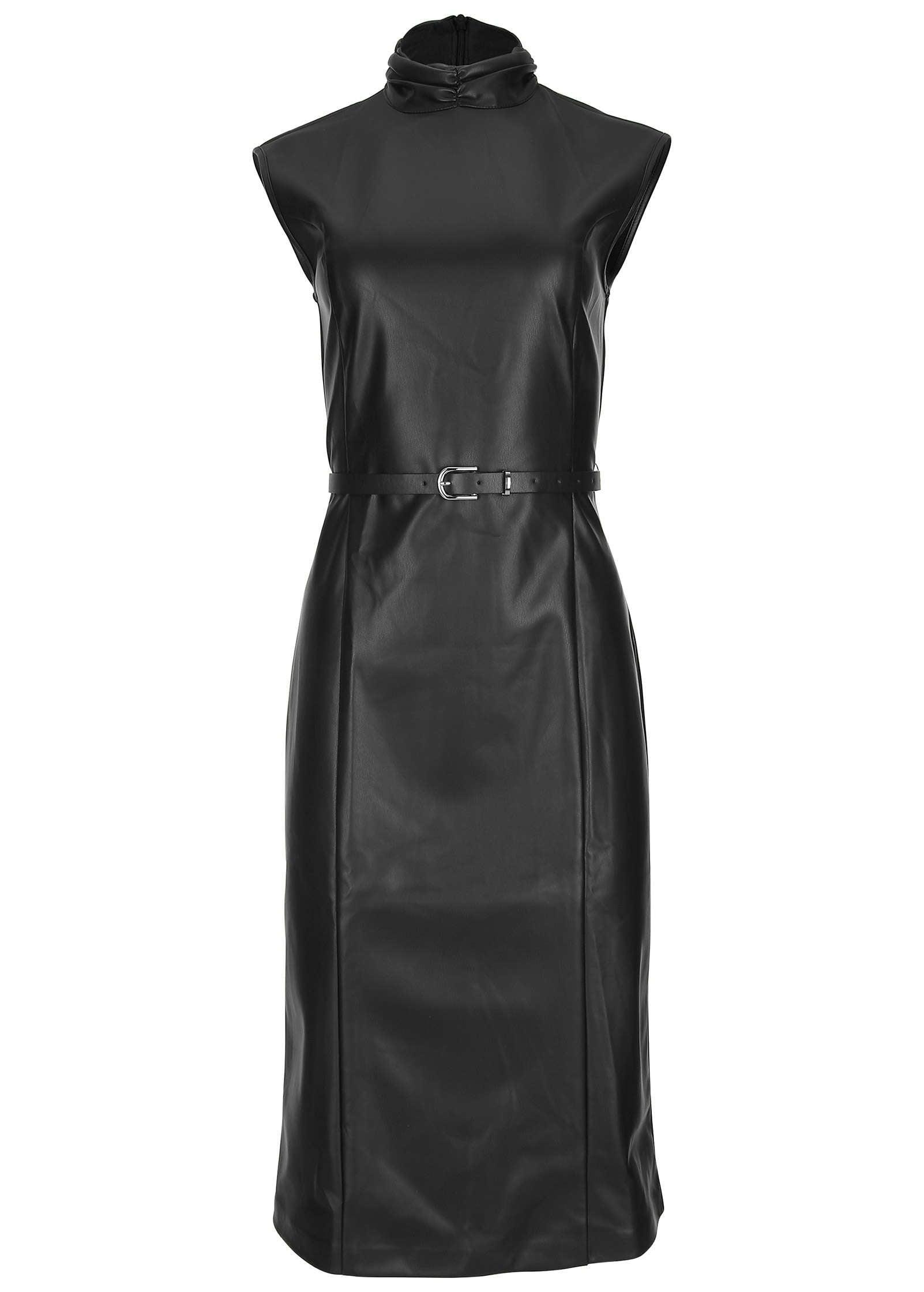 Faux Leather Dress - Black product image