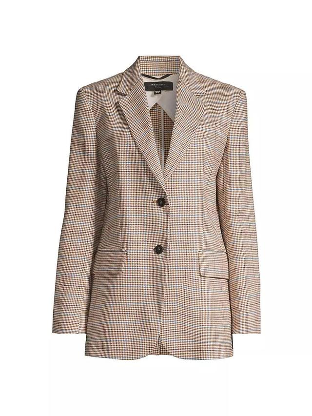 Peirak Glen Check Linen & Cotton Blazer Product Image