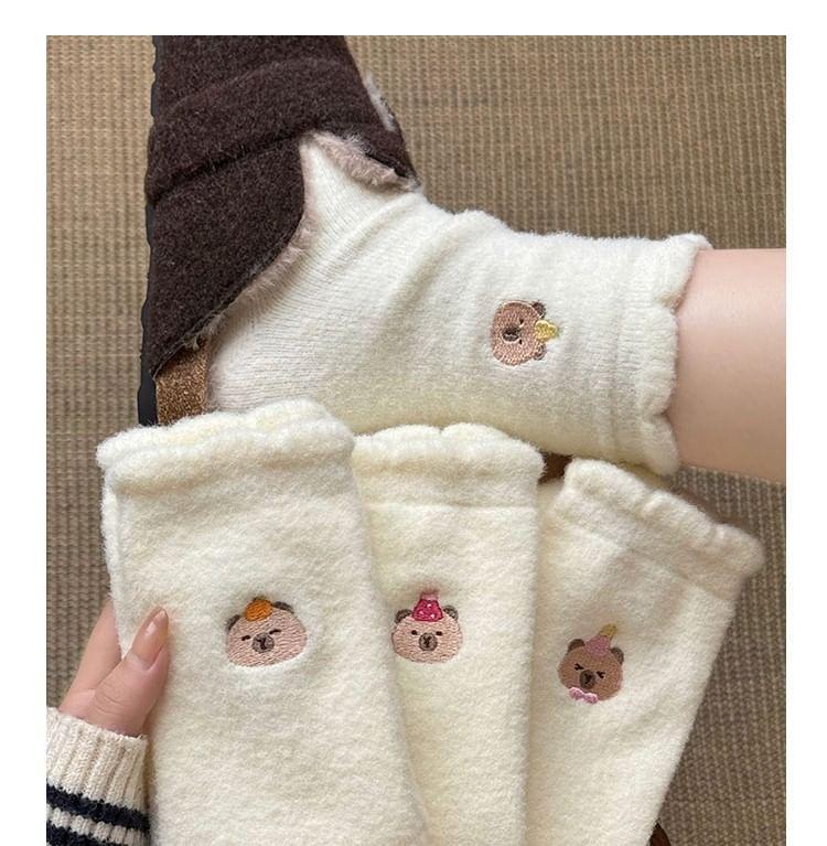 Animal Embroidered Crew Socks Set Product Image