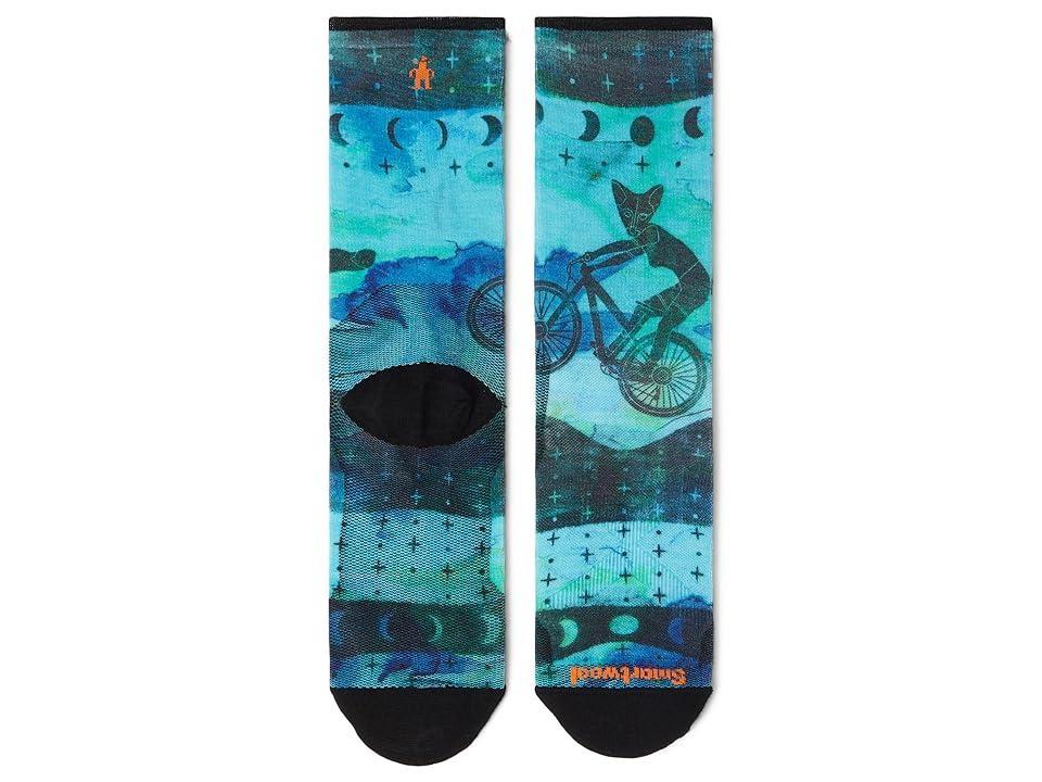 Smartwool Bike Zero Cushion Celestial Print Crew Socks (Capri) Women's Crew Cut Socks Shoes Product Image