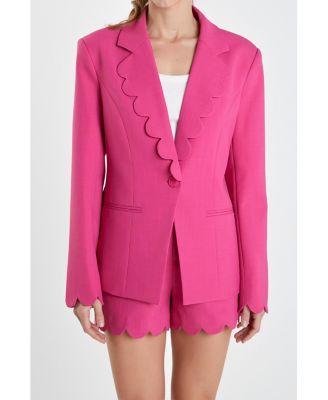 Womens Scallop Detailed Single Button Jacket Product Image