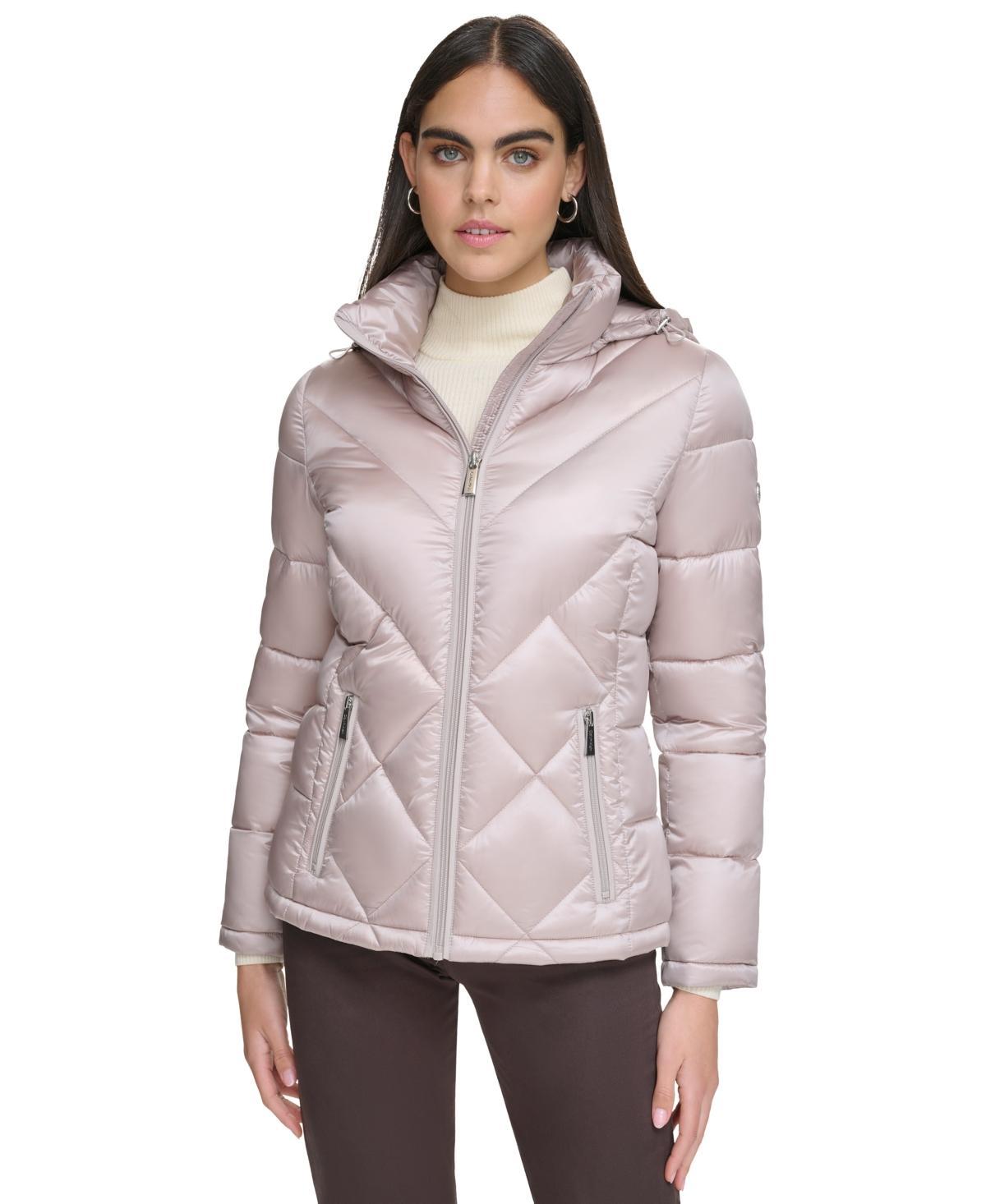 Calvin Klein Womens Shine Hooded Packable Puffer Coat, Created for Macys Product Image