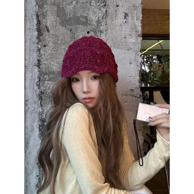 Wavy Trim Knit Beanie Product Image