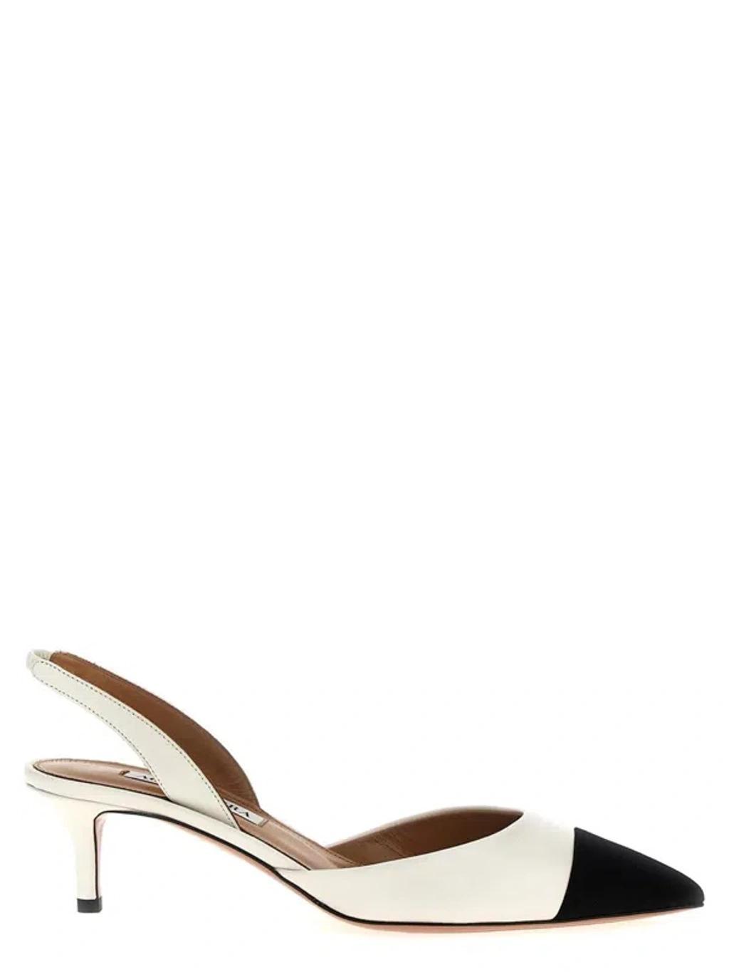 AQUAZZURA Milanese Sling 50 Pump In White Product Image