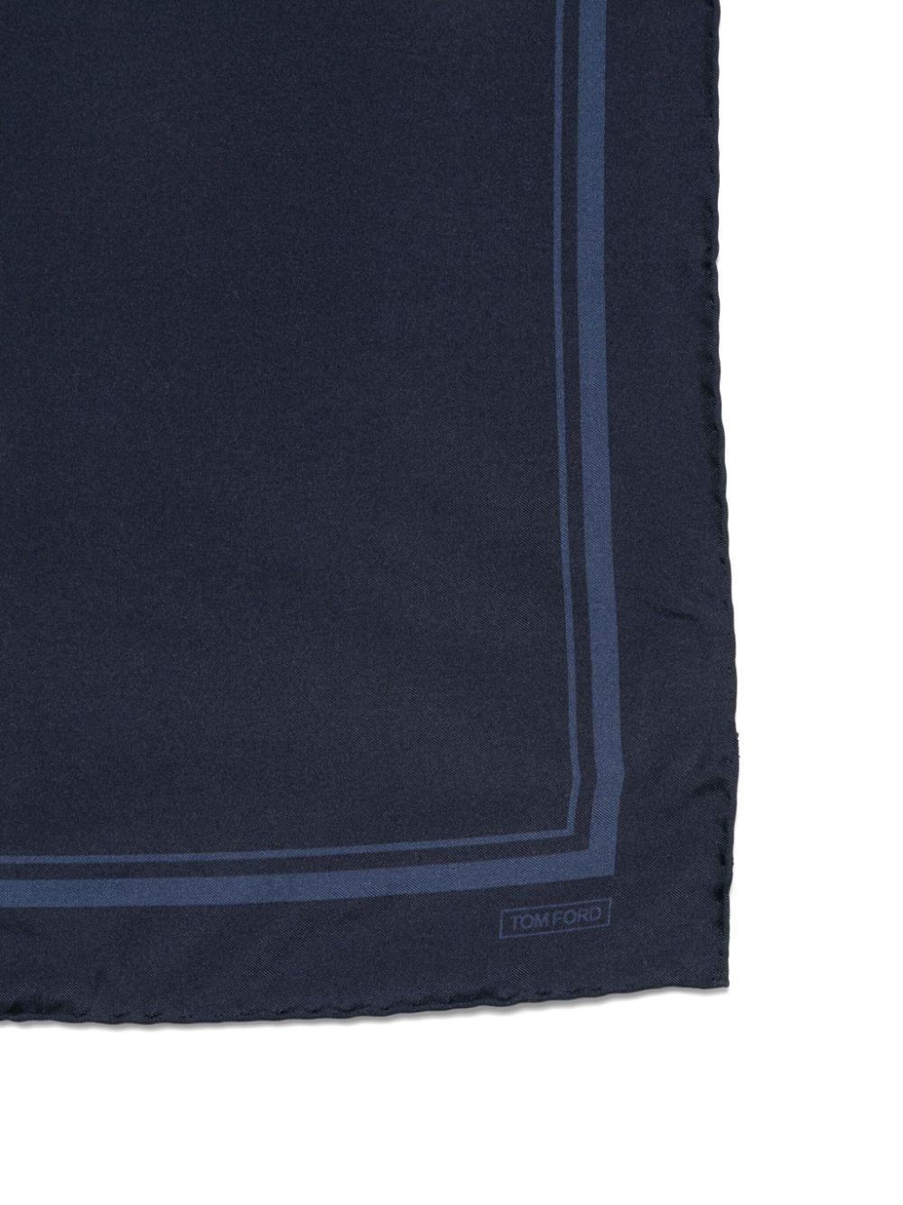 TOM FORD Silk Pocket Square In Blue Product Image