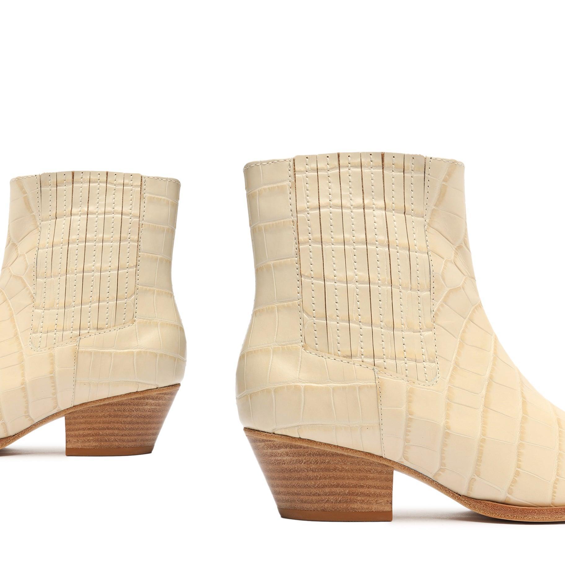 Briani Crocodile Embossed Leather Bootie Product Image