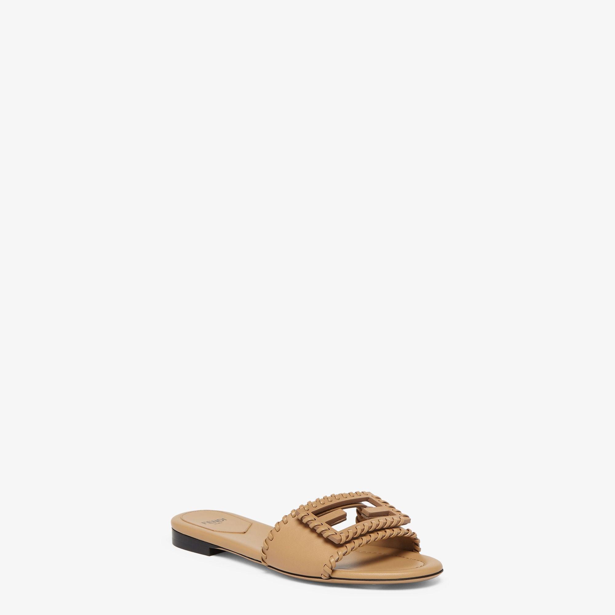 BaguetteBeige leather slides Product Image