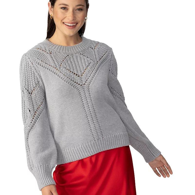 Womens Modern Supply by Sanctuary Cable Popover Long Sleeve Sweater Grey Grey Product Image