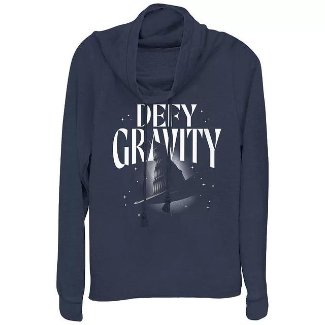 Womens Wicked Defy Gravity Cowlneck Graphic Lightweight Long Sleeve Blue Product Image