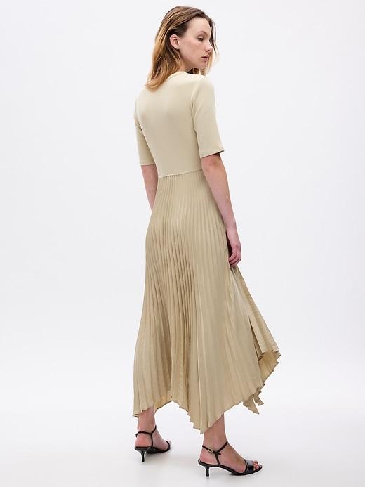 Satin Pleated Midi Dress Product Image