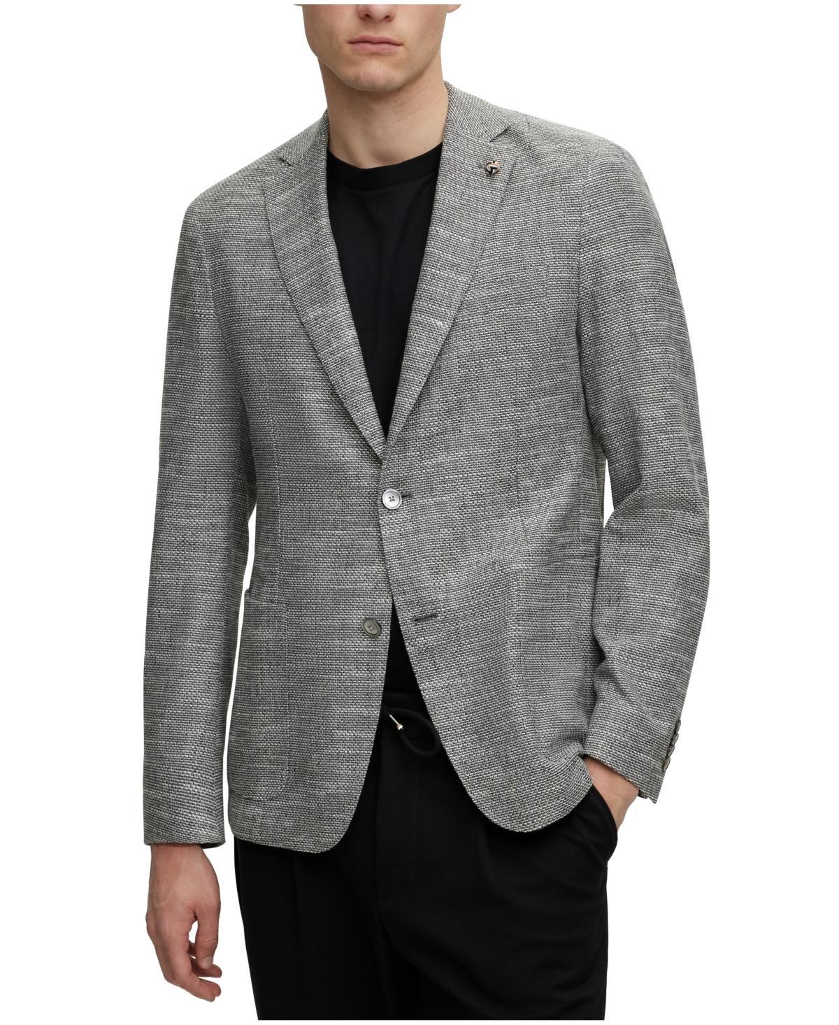 Mens Micro-Pattern Slim-Fit Jacket In A Cotton Blend Product Image