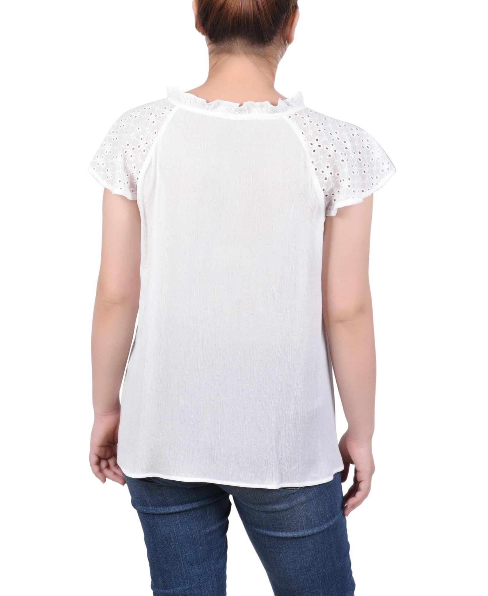 Eyelet Sleeve Blouse - Petite Product Image