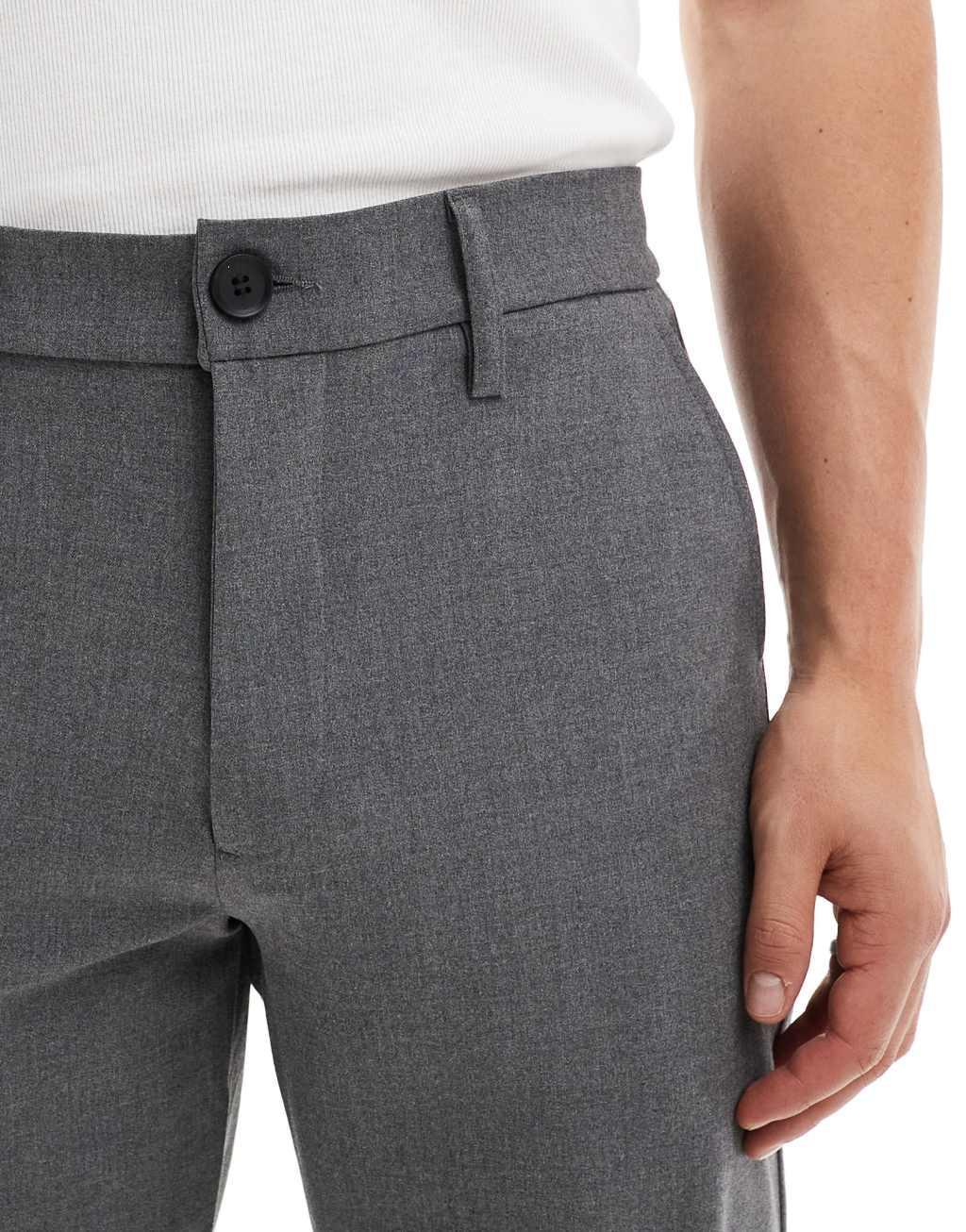 ONLY & SONS loose fit tailored pants in gray Product Image