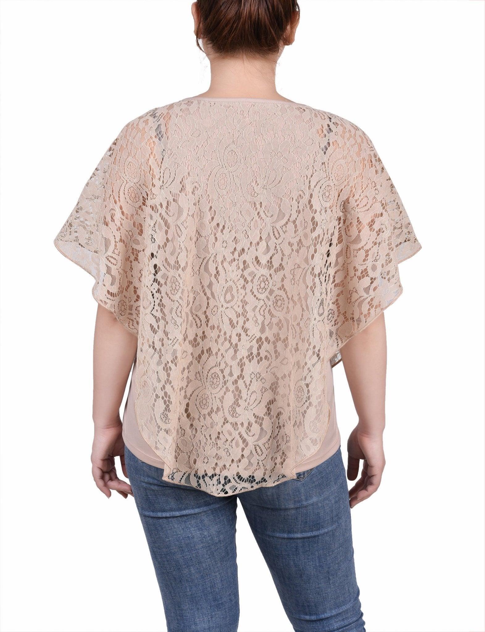 Lace Poncho With Bar - Petite Product Image