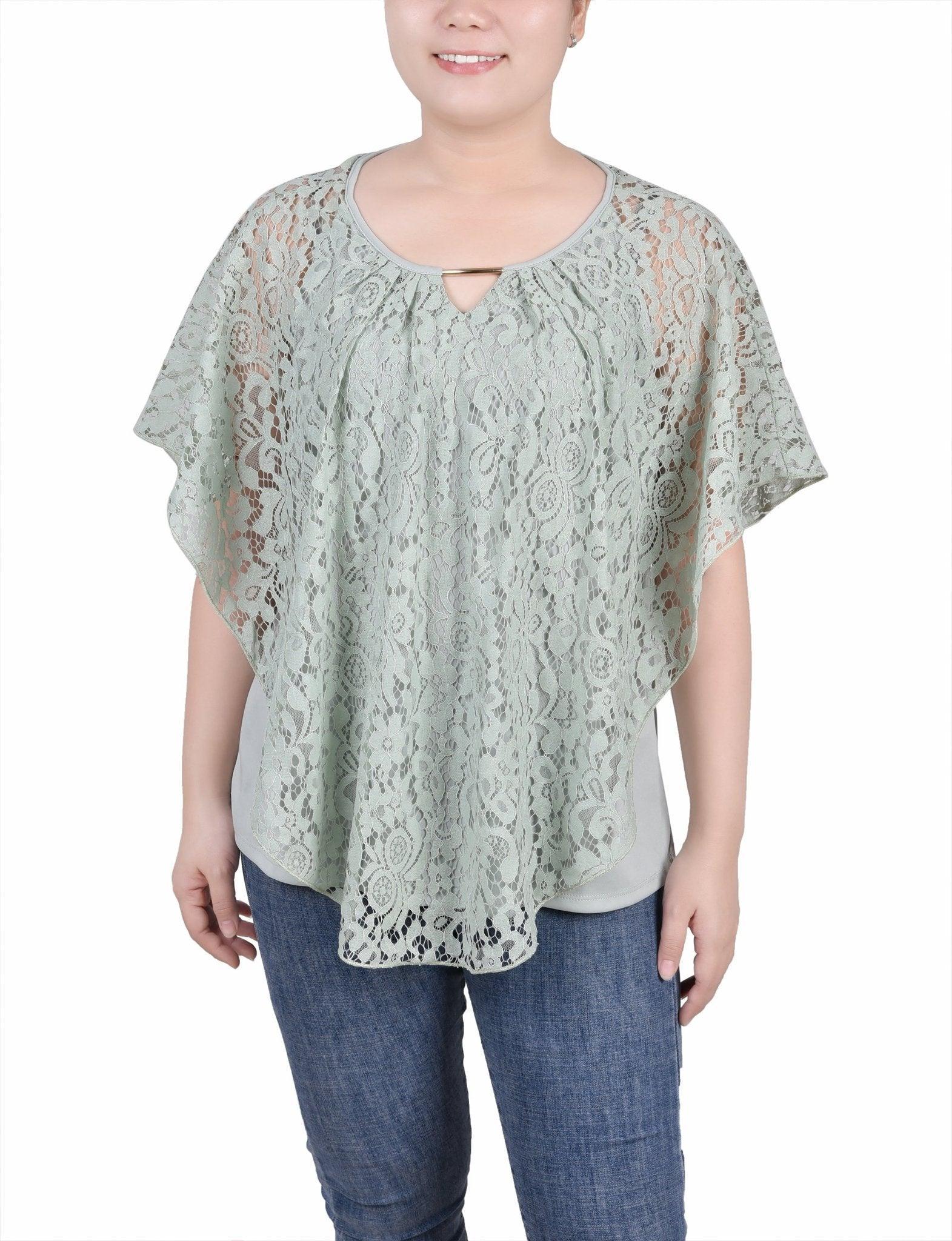 Lace Poncho With Bar - Petite Product Image