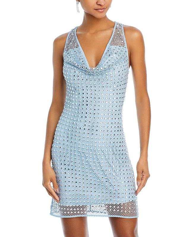 Womens Emberly Crystal Mesh Minidress Product Image