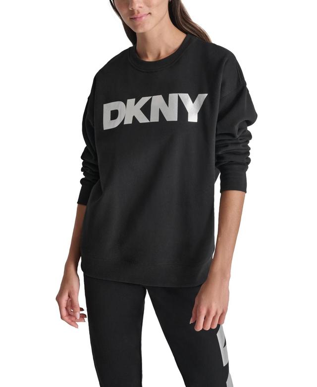 Dkny Womens Exploded Logo Crewneck Sweatshirt - Black Product Image