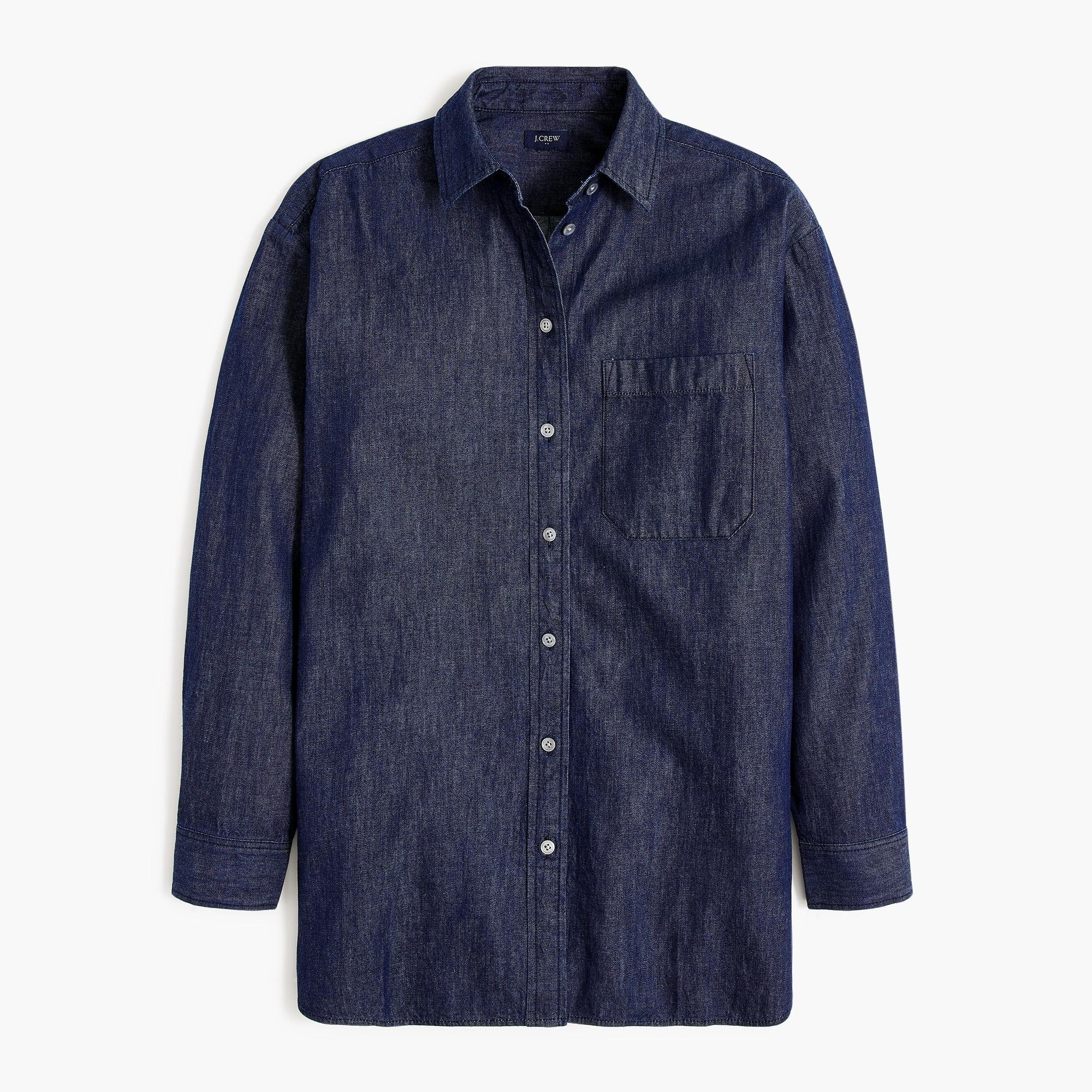 Chambray oversized button-up shirt Product Image