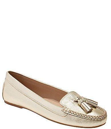 Jack Rogers Melnick Tassel Moc Metallic Leather Moccasins Product Image