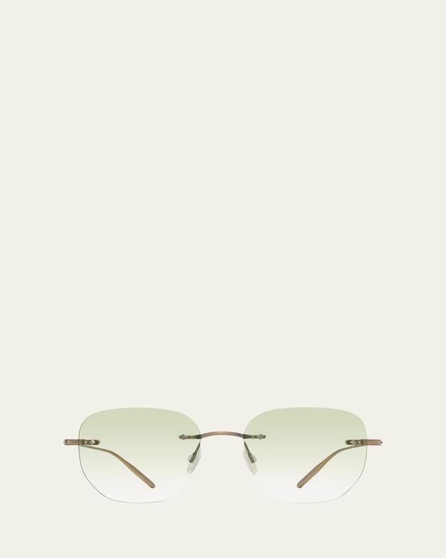 Mens Tyrone Titanium Rimless Square Sunglasses Product Image