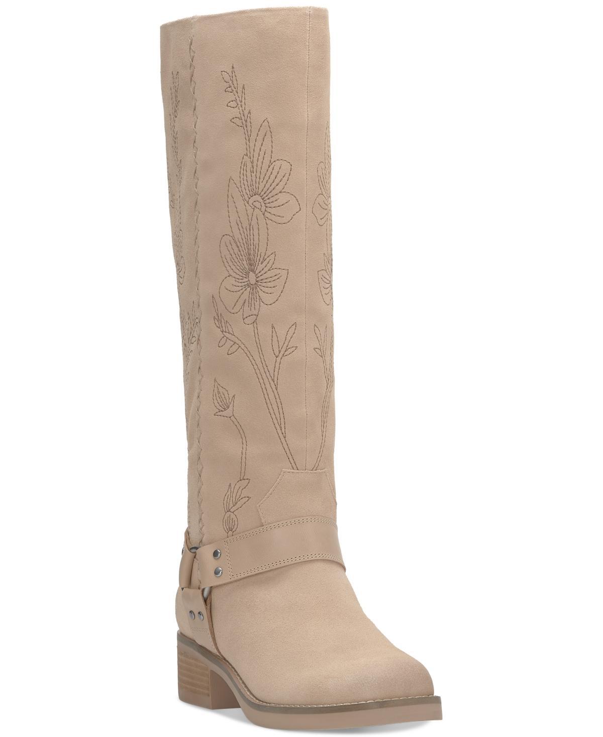 Lucky Brand Womens Kujon Tall Embroidered Floral Stitch Western Boots product image