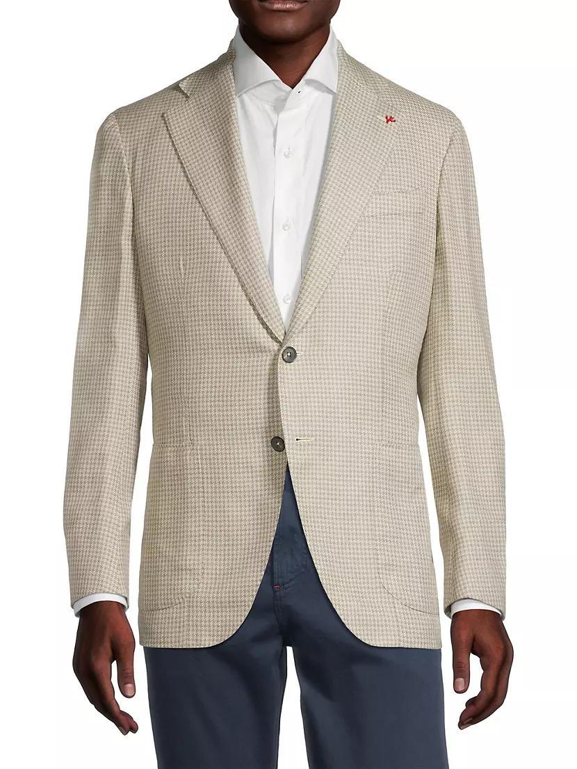 Houndstooth Silk & Cashmere-Blend Sports Jacket Product Image