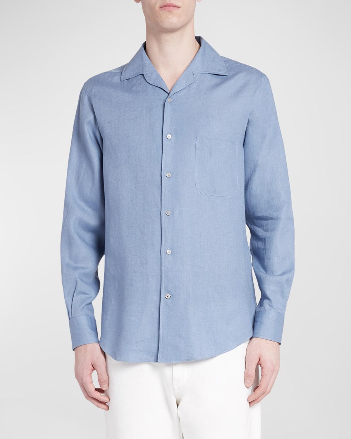 Mens Andre Long-Sleeve Linen Shirt Product Image