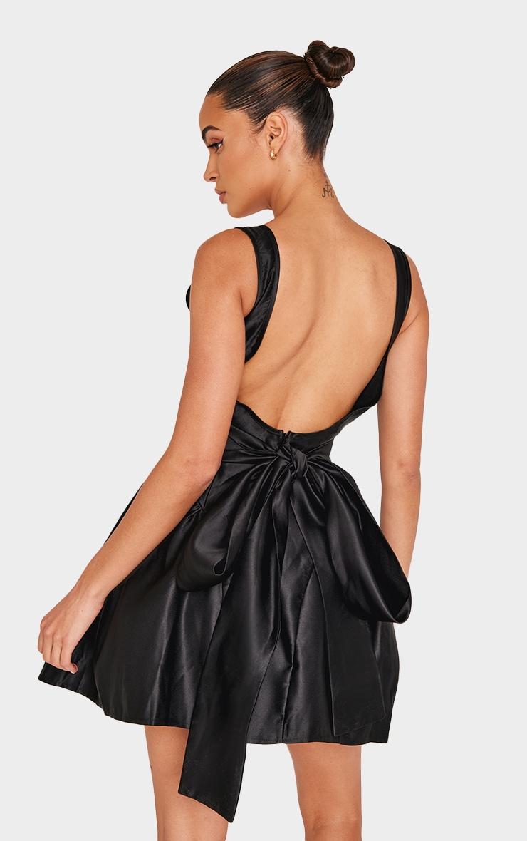 Black Bow Back Detail Skater Dress product image