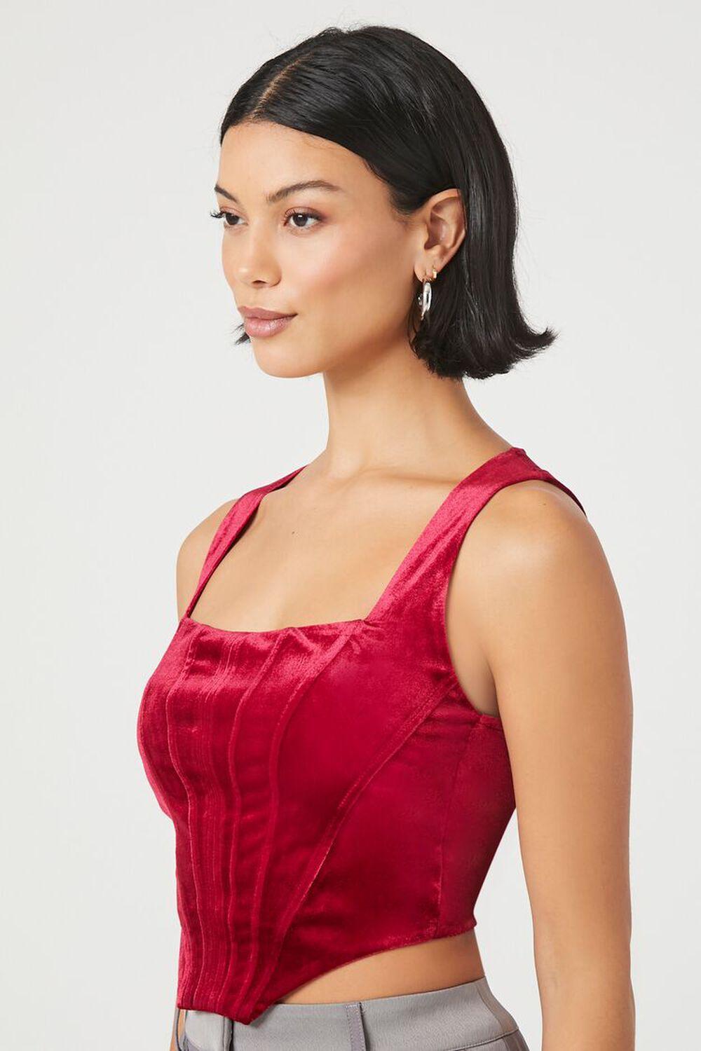 Velvet Bustier Cropped Tank Top | Forever 21 Product Image