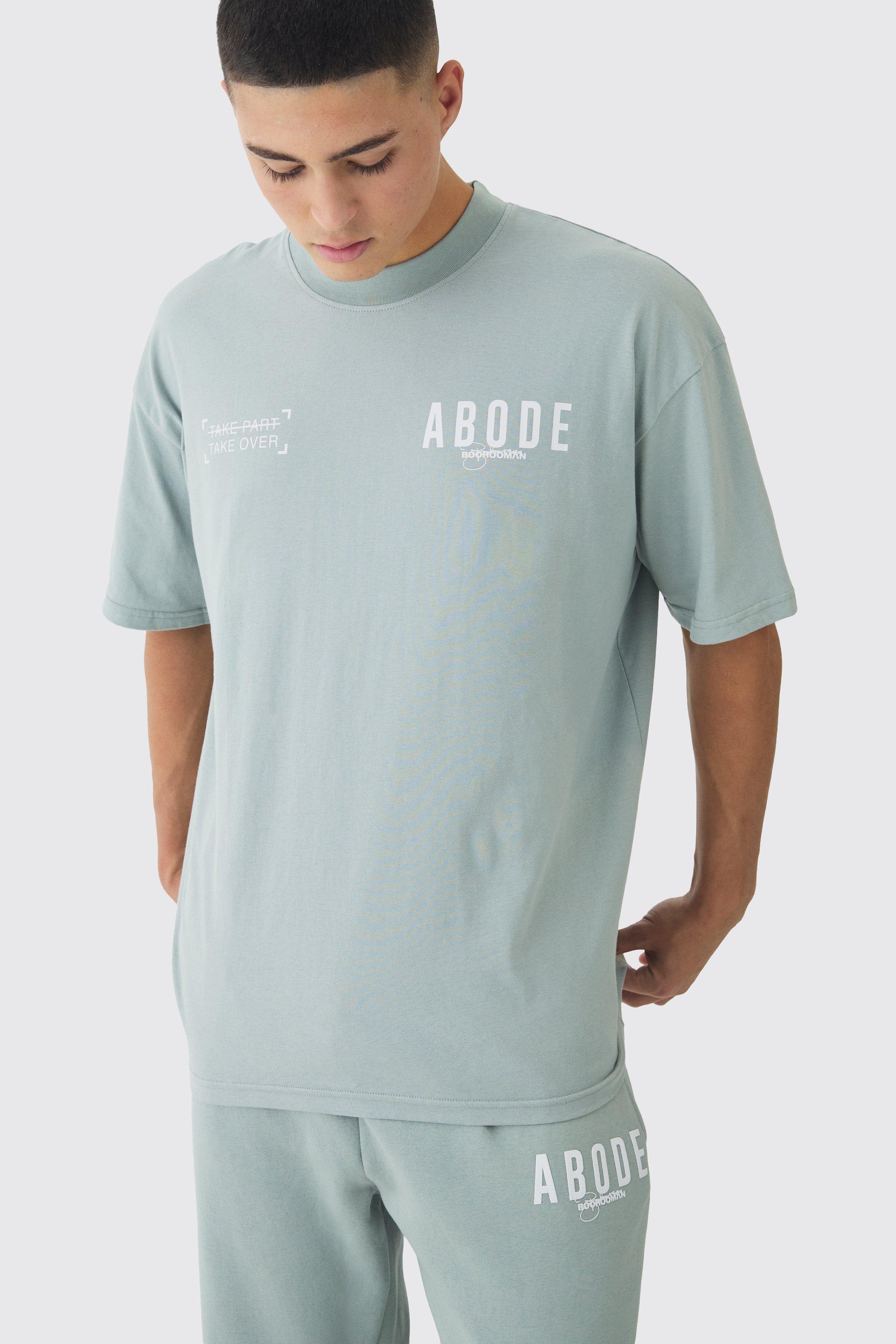 Oversized Extended Neck Heavyweight Abode T-shirt | boohooMAN USA Product Image