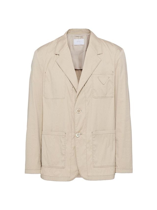 Mens Single-Breasted Cotton Blend Jacket Product Image