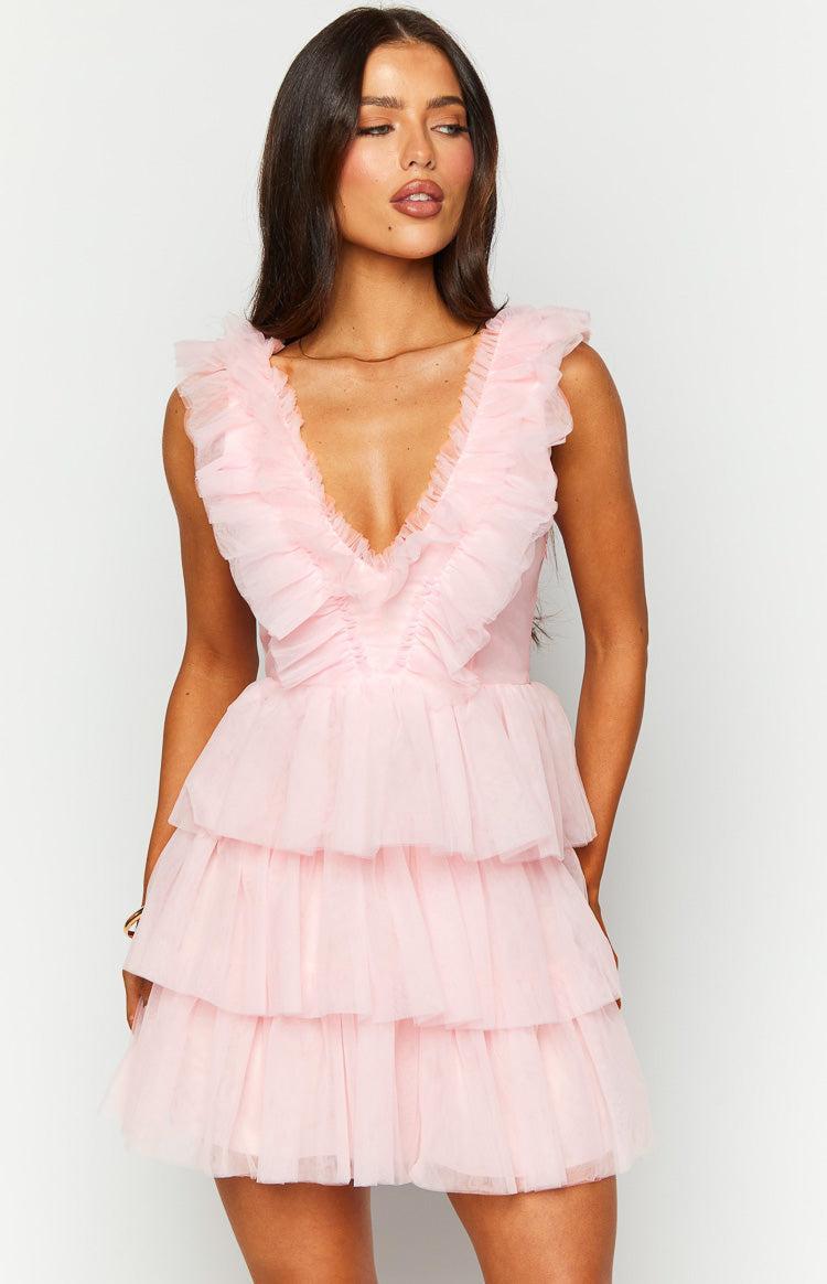 Tori Pink Tulle Mini Dress Product Image