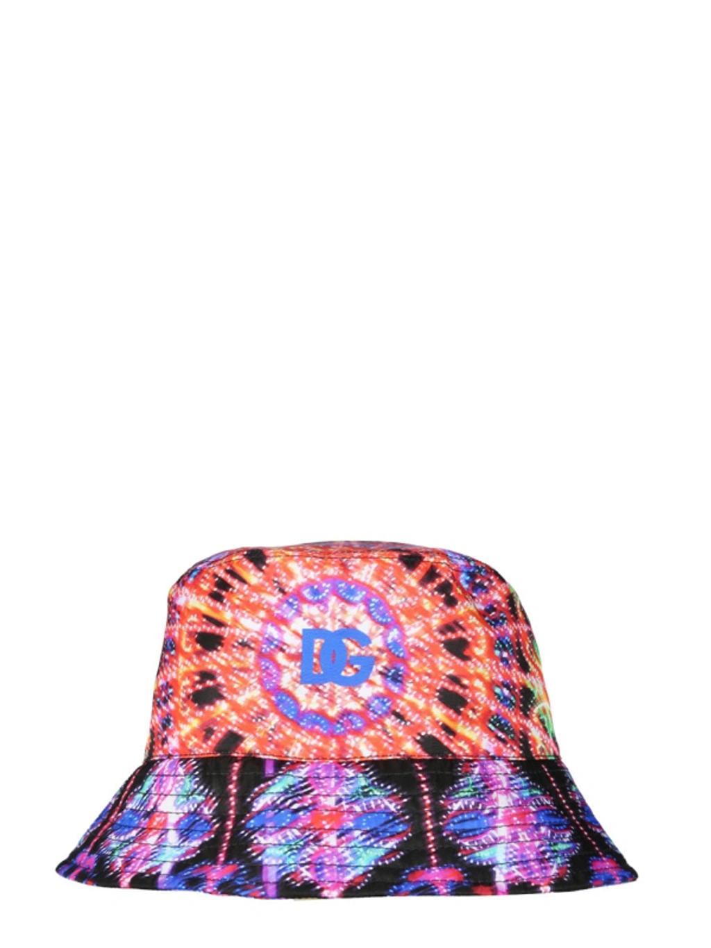 Psychedelic Print Bucket Hat In Multicolour Product Image