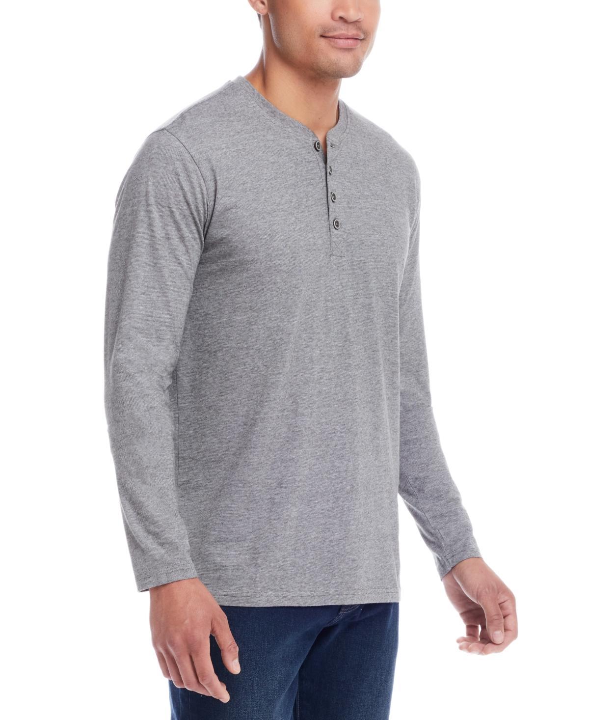 Weatherproof Vintage Mens Micro-stripe Long Sleeve Henley Product Image