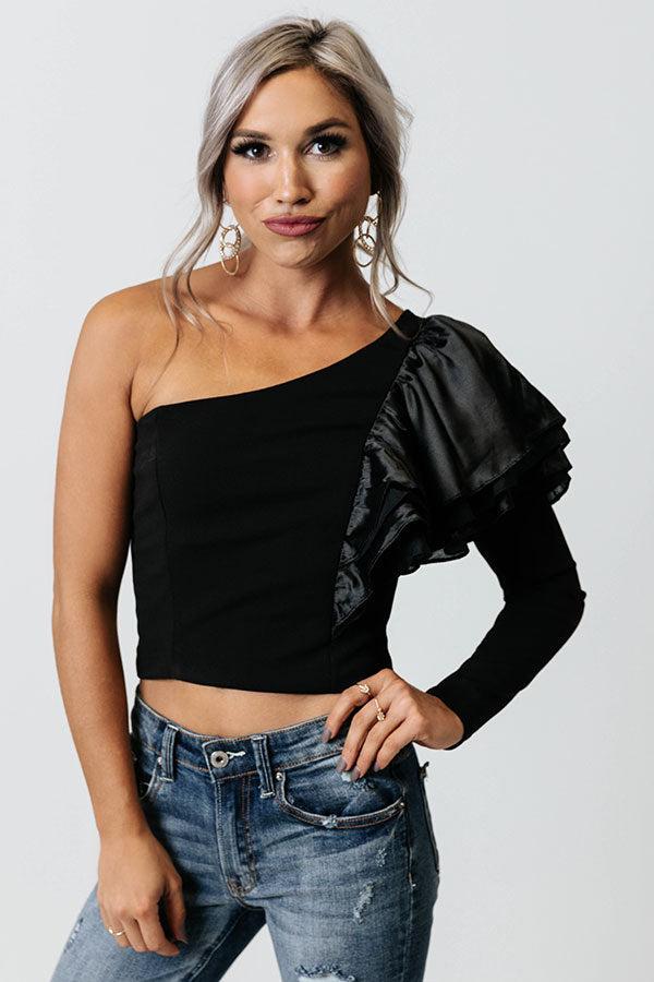 London Proper One Shoulder Top In Black product image