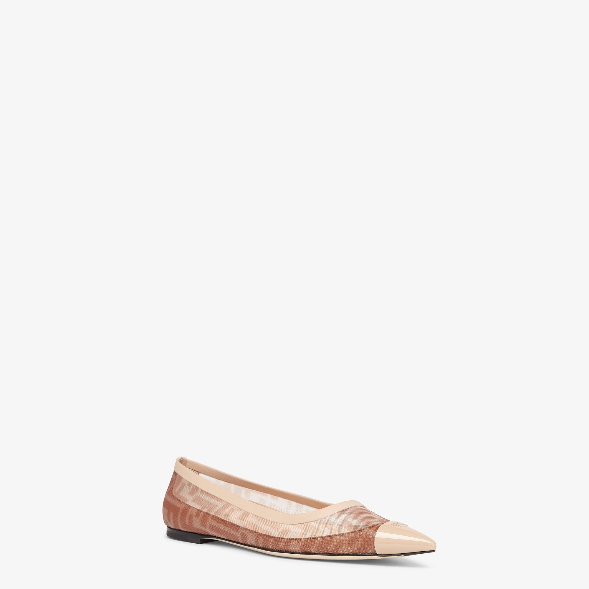 ColibrìPink leather and FF mesh ballet flats Product Image