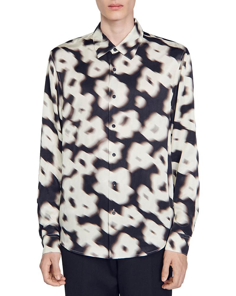 Sandro Blurry Flowers Loose Fit Shirt Product Image