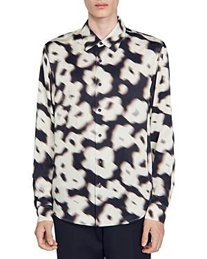 Sandro Blurry Flowers Loose Fit Shirt Product Image