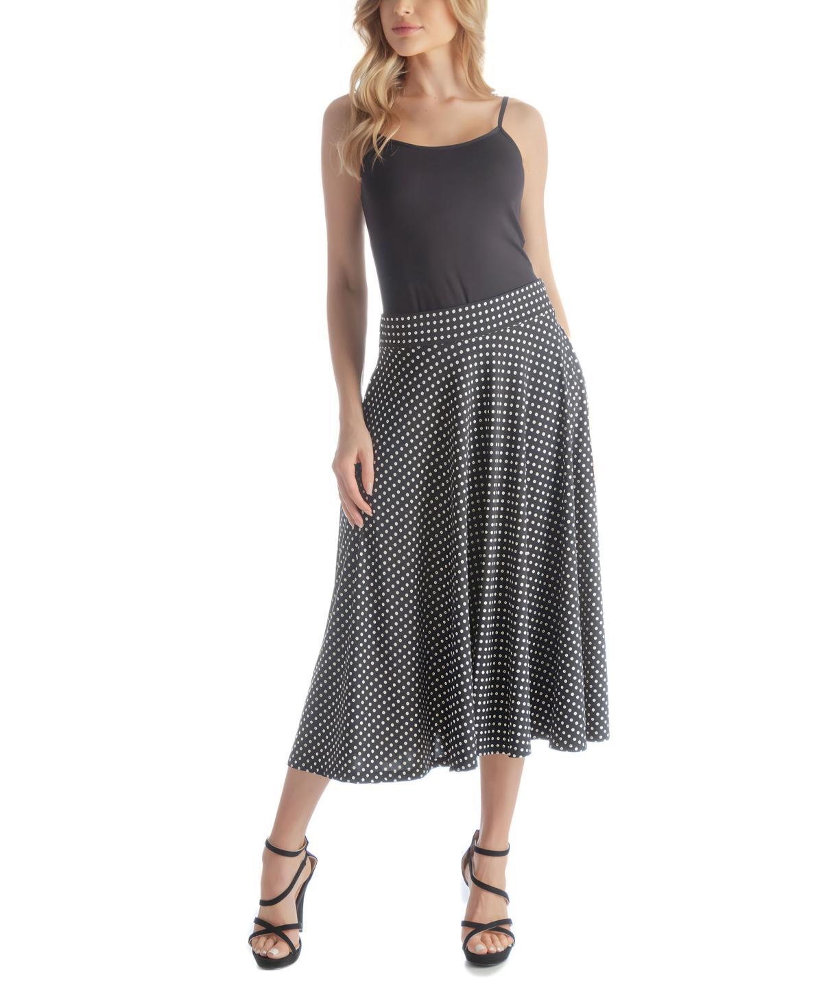 24seven Comfort Apparel Womens Pleated Pocket Midi Skirt product image